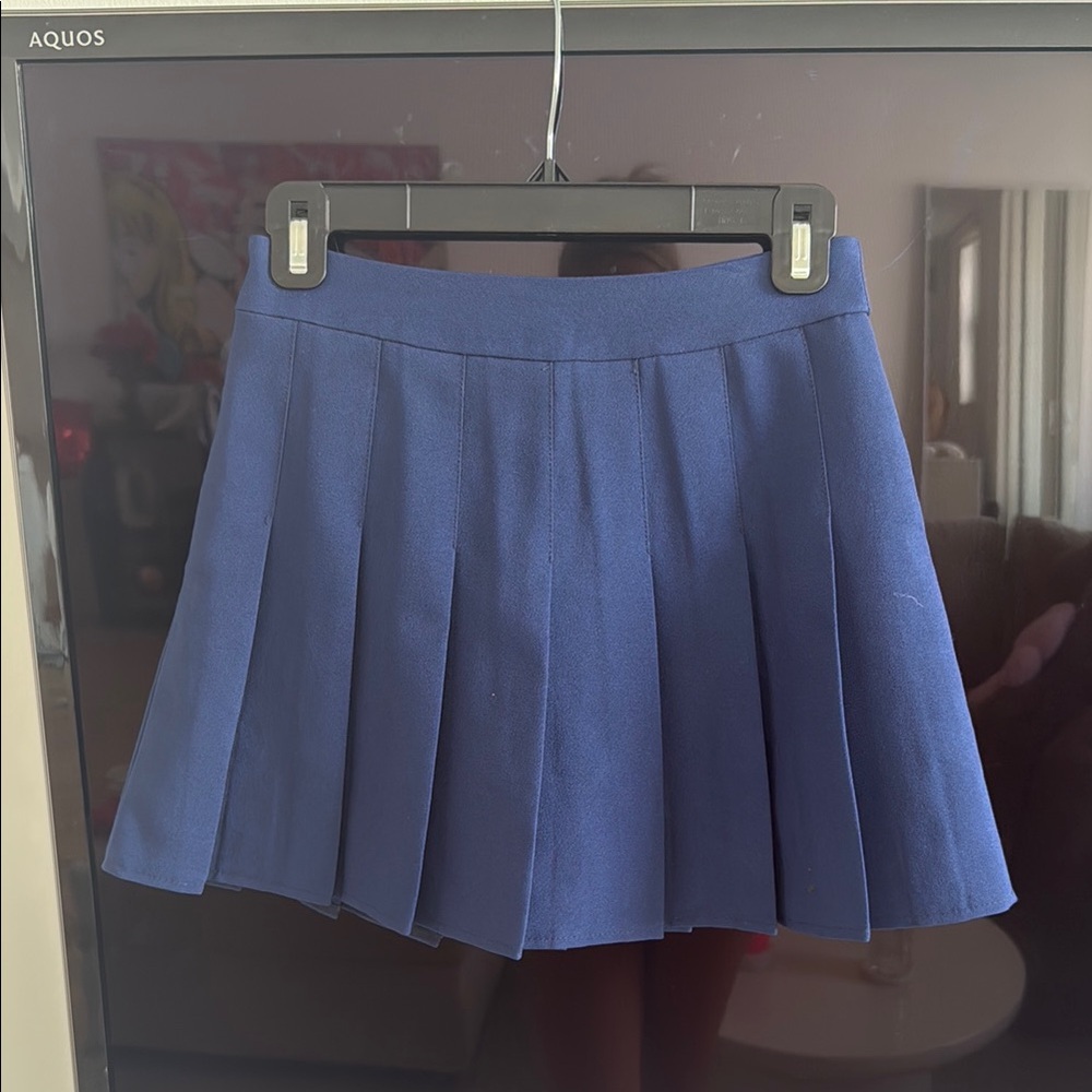 Blue Pleated Skirt